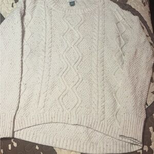 Women's Cream Cable Knit Sweater